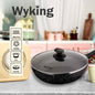 Wyking Deluxe Non Stick Wok Pan with Glass Lid 24cm Induction