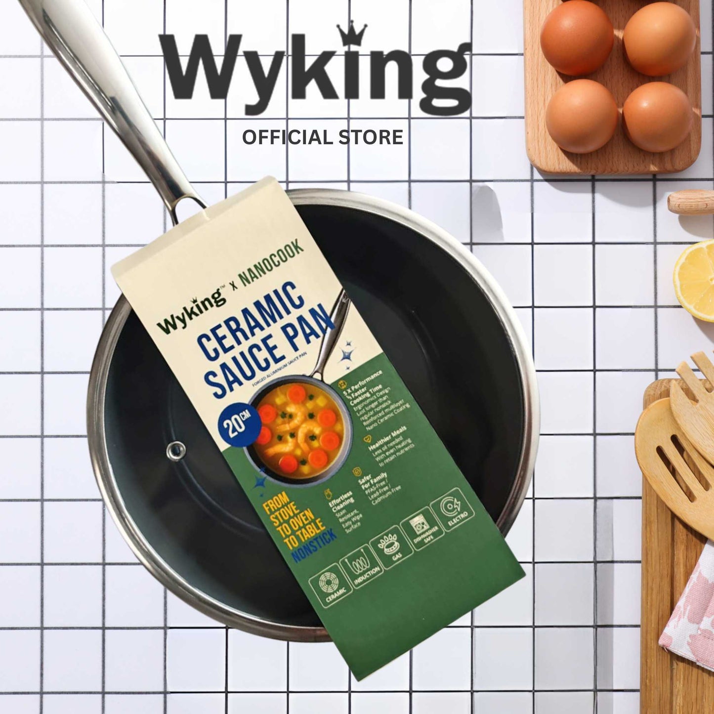 Nanocook Ceramic Nonstick Sauce Pan 20cm