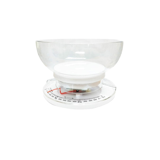 Mechanical Kitchen Scale with Removable Bowl (White)