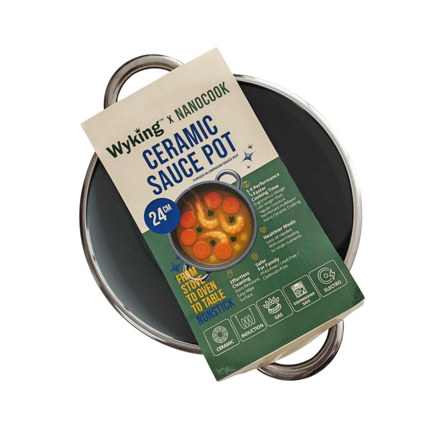 Nanocook Ceramic Nonstick Saucepot 24cm